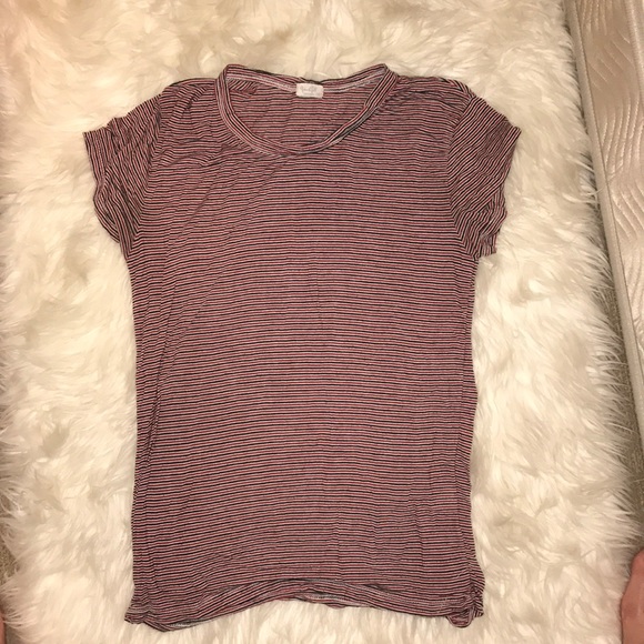 brandy melville red white and blue striped t-shirt - Picture 1 of 3
